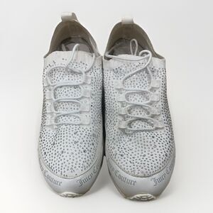 Juicy Couture Bellamy Sneakers Women’s 7.5 White Running Shoes w/ Rhinestones